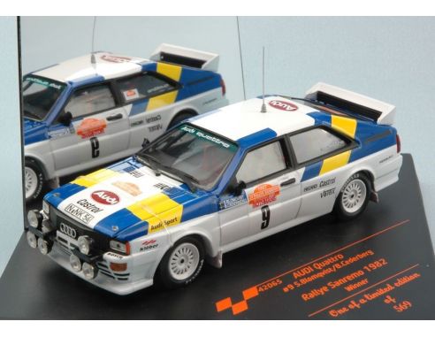 Vitesse VE42065 AUDI QUATTRO N.9 WINNER SANREMO 1982 S.BLOMQVIST-B.CEDERBERG 1:43 Modellino