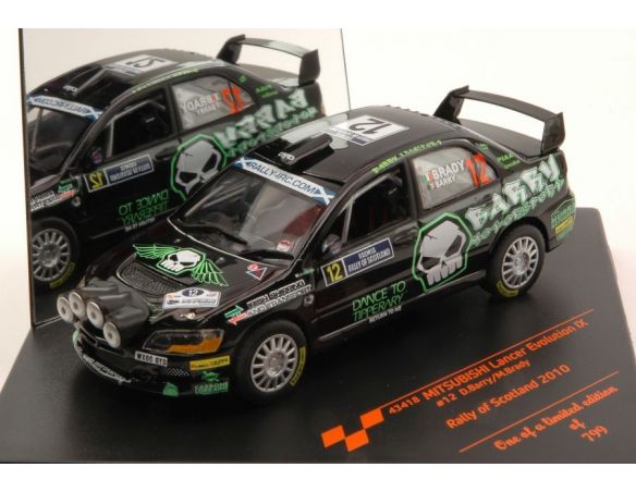 Vitesse VE43418 MITSUBISHI LANCER EVO IX N.12 10th SCOTLAND 2010 D.BARRY-M.BRADY 1:43 Modellino