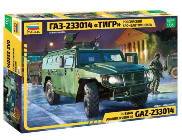 Zvezda Z3668 RUSSIAN ARMORED VEHICLE GAZ TIGER KIT 1:35 Modellino