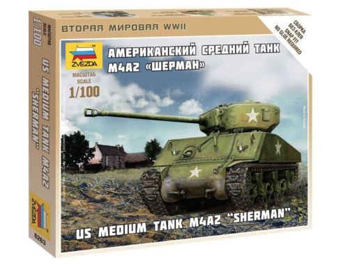 Zvezda Z6263 SHERMAN M-4 KIT 1:100 Modellino