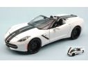 Maisto MI32501 CHEVROLET CORVETTE STINGRAY 2014 WHITE W/BLACK STRIPES 1:24 Modellino