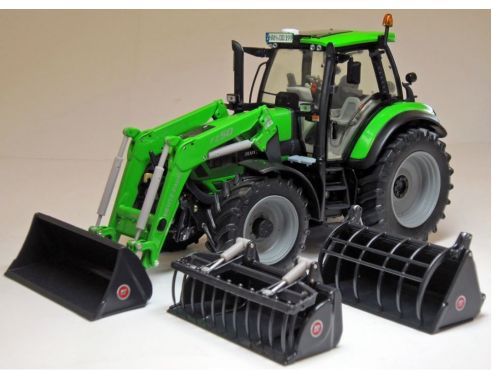 WEISE-TOYS WEIS1046 TRATTORE DEUTZ AGROTRON 6190 TTV C/3 ACCESSORI 1:32 Modellino
