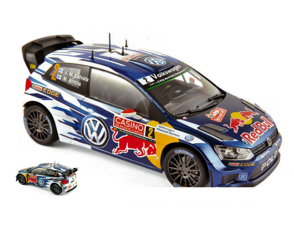 Norev NV188478 VW POLO WRC N.2 2nd MONTE CARLO 2015 J.M.LATVALA-M.ANTTILA 1:18 Modellino
