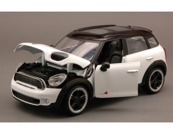 Motormax MTM73353WH MINI COOPER S COUNTRYMAN 2011 WHITE W/BLACK  ROOF 1:24 Modellino