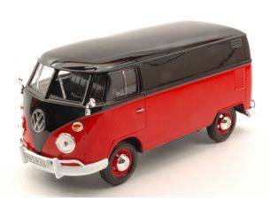Motormax MTM79342BKR VW TYPE 2 (T1) DELIVERY VAN 1959 BLACK RED 2 TONE 1:24 Modellino