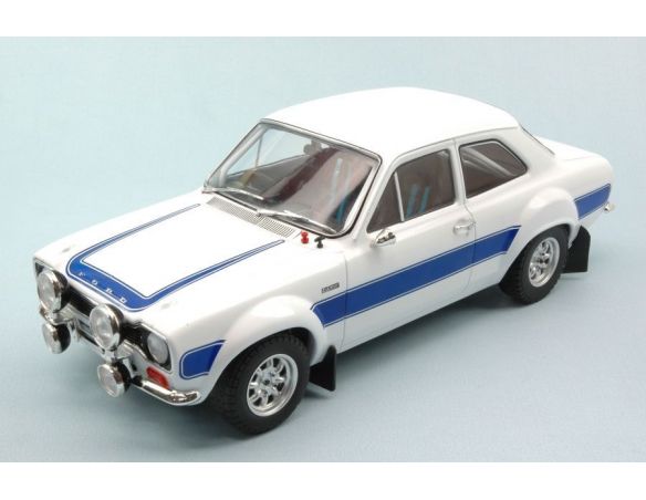Triple 9 T9-1800130 FORD ESCORT RS 2000 MKI 1974 WHITE W/BLUE STRIPES 1:18 Modellino