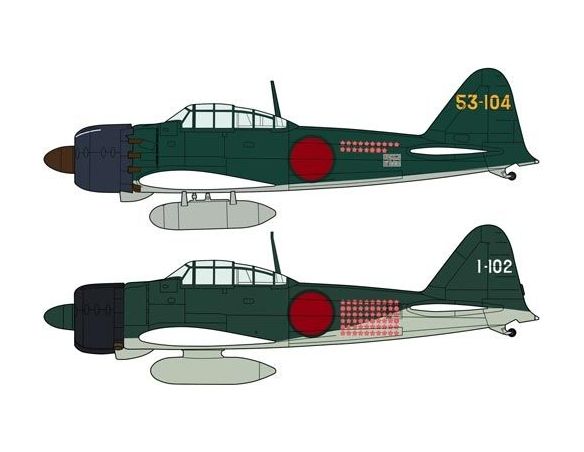 Hasegawa HG02009 A6M2B/A6M5 ZERO FIGHTER COMBO (2 KIT) 1:72 Modellino