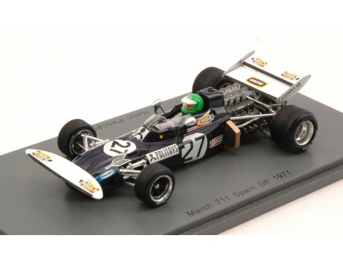 Spark Model S3376 MARCH 711 H.PESCAROLO 1971 N.27 RETIRED SPANISH GP 1:43 Modellino
