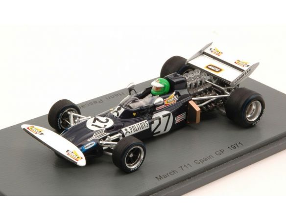Spark Model S3376 MARCH 711 H.PESCAROLO 1971 N.27 RETIRED SPANISH GP 1:43 Modellino