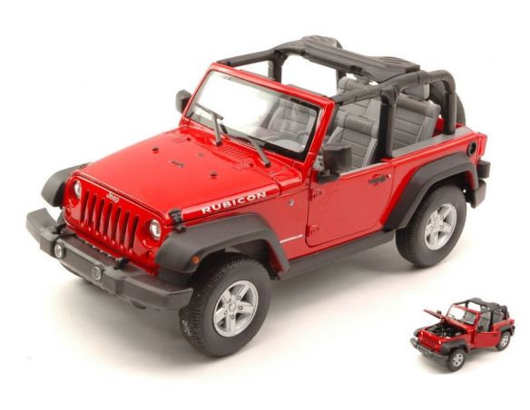 Welly WE22489AR JEEP WRANGLER RUBICON 2007 OPEN RED 1:24 Modellino