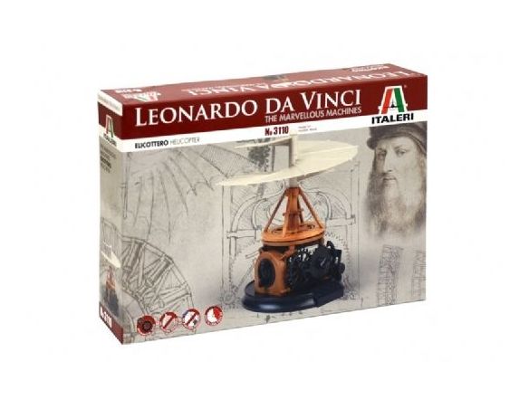 Italeri IT3110 LEONARDO DA VINCI HELICOPTER DIM.BOX cm 31x21x6 KIT Modellino