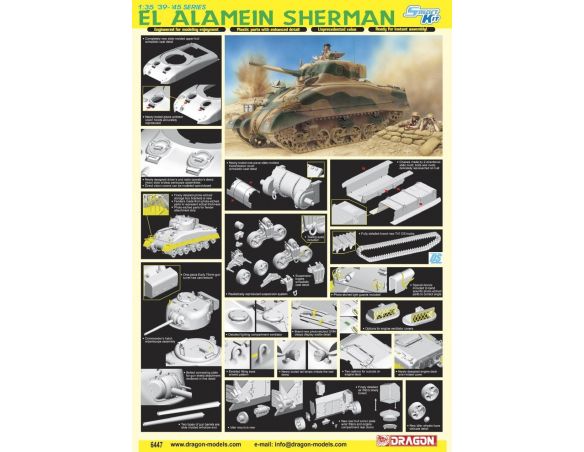 Dragon D6447 EL ALAMEIN SHERMAN SMART KIT 1:35 Modellino