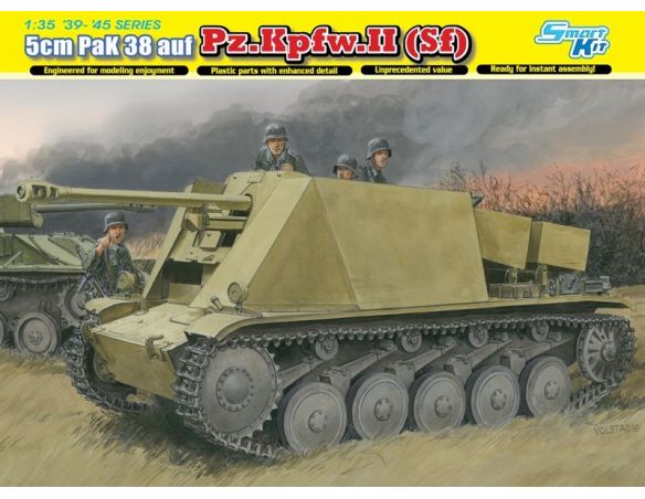 Dragon D6721 PAK 38 5 cm AUF FGST.PZ.KPFW.II (SF) KIT 1:35 Modellino