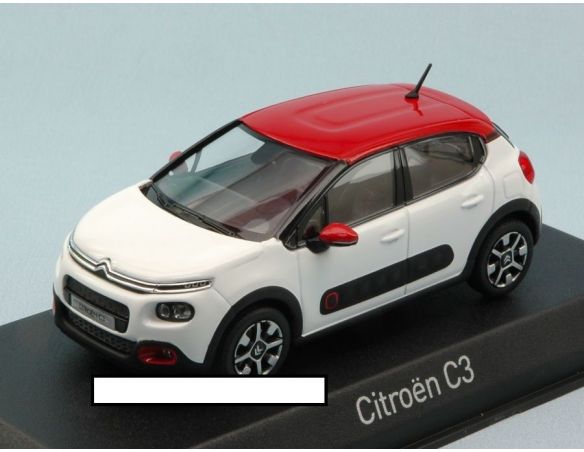 Norev NV155267 CITROEN C3 2016 BANQUISE WHITE & ADEN RED ROOF 1:43 Modellino