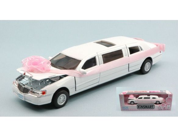 KINSMART KT7001WW LINCOLN TOWN CAR STRETCH LIMOUSINE 1999 JUST MARRIED 1:38 Modellino