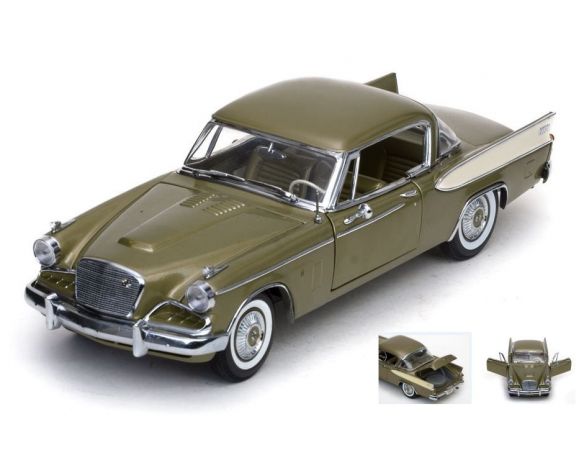SunStar SS6150 STUDEBAKER GOLDEN HAWK 1957 TIARA GOLD 1:18 Modellino