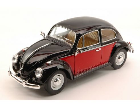 Hot Wheels KT7002WBKR VW CLASSIC BEETLE 1967 BLACK W/RED DOOR 1:24 Modellino