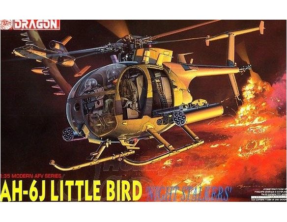 Dragon D3527 ELICOTTERO AH-6J LITTLE BIRD NIGHTSTALKERS KIT 1:35 Modellino