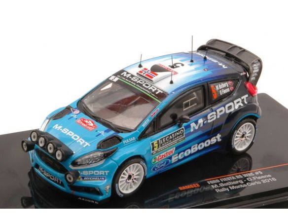 Ixo model RAM622 FORD FIESTA N.5 5th RALLY MONTE CARLO 2016 FARI SUPPL.M.OSTBERG 1:43 Modellino