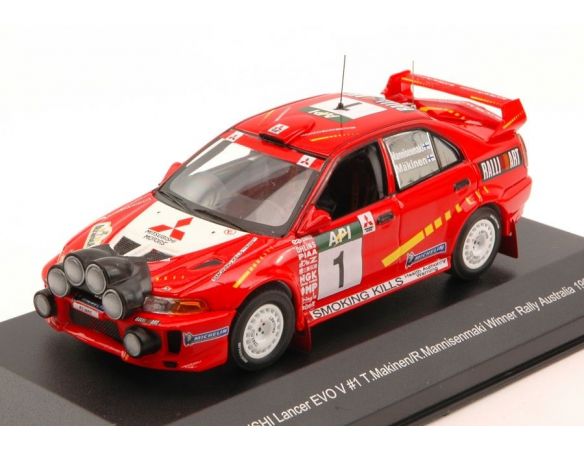 White Box WBR017 MITSUB.LANCER EVO V N.1 WINNER AUSTRALIA 1998 MAKINEN-MANNISENMAKI 1:43 Modellino