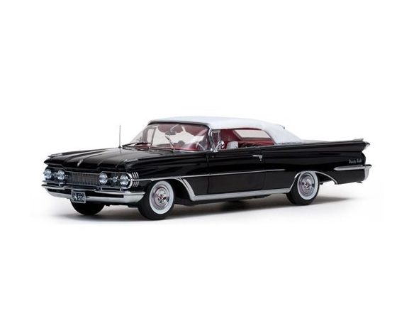 SunStar SS5234 OLDSMOBILE 98 CLOSED CONVERTIBLE 1959 BLACK W/WHITE ROOF 1:18 Modellino