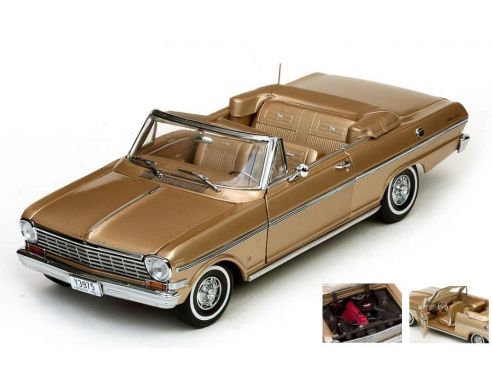 SunStar SS3975 CHEVROLET NOVA OPEN CONVERTIBLE 1963 SADDLE TAN 1:18 Modellino