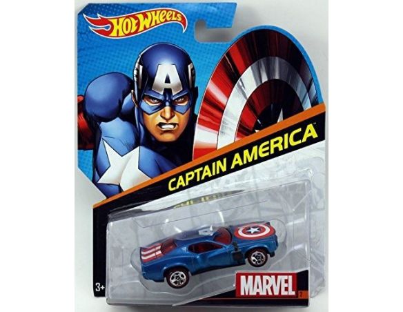 Hot Wheels HWBDM71 VEICOLO PERSONAGGIO MARVEL CAPITAIN AMERICA 1:64 Modellino
