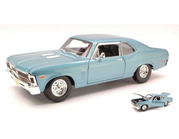 Maisto MI31132LB CHEVROLET NOVA SS COUPE' 1970 LIGHT METALLIC BLUE 1:18 Modellino