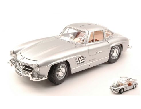 BBURAGO BU12047S MERCEDES 300 SL 1954 SILVER 1:18 Modellino