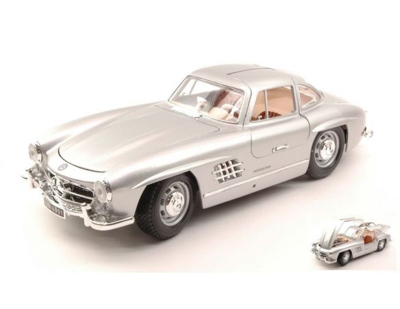 BBURAGO BU12047S MERCEDES 300 SL 1954 SILVER 1:18 Modellino