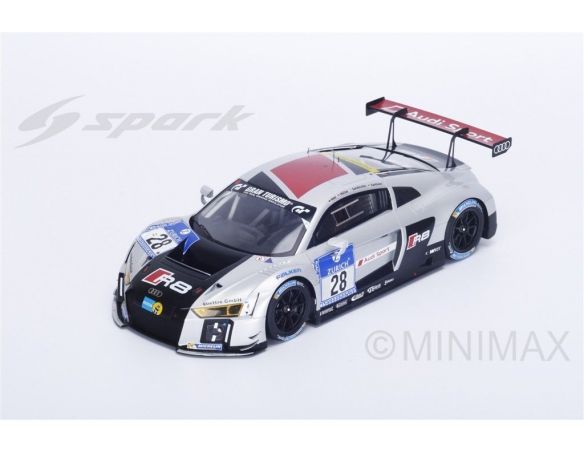 Spark Model S18SG010 AUDI R8 N.28 WINNER NURBURGRING 2015 MIES-SANDSTROM-MUELLER-VANT.1:18 Modellino