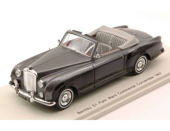 Spark Model S3800 BENTLEY CONTINENTAL S1 PARK WARD CONVERTIBLE 1957 BLACK/SILVER 1:43 Modellino