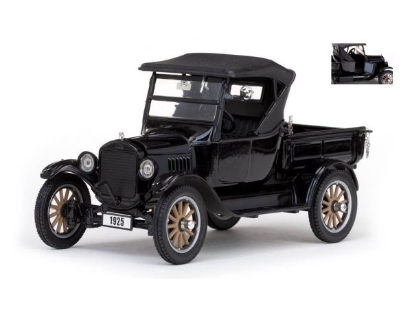 SunStar SS1860 FORD MODEL T PICK UP CLOSED CONVERTIBLE 1925 BLACK 1:24 Modellino