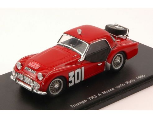 Spark Model S1408 TRIUMPH TR3 A N.301 105th MONTE CARLO 1960 J.J.THUNER-J.GRETENER 1:43 Modellino