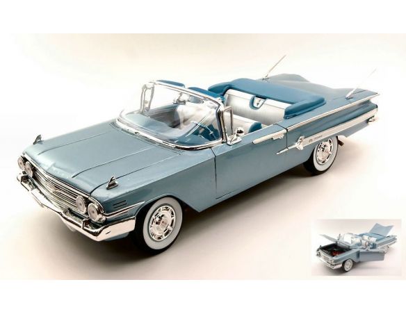 Welly WE9864 CHEVROLET IMPALA 1960 METALLIC LIGHT BLUE 1:18 Modellino
