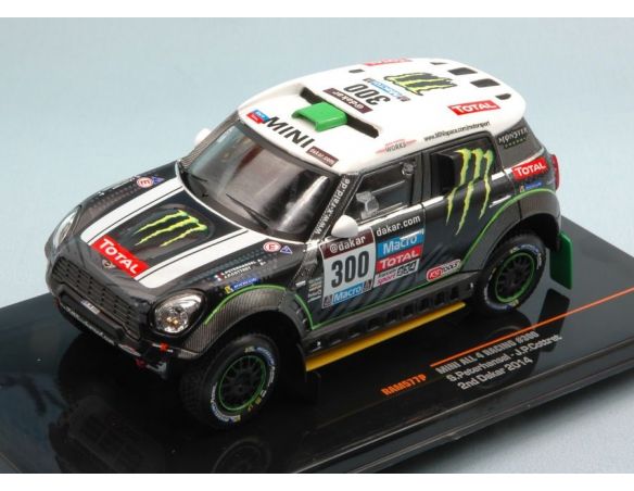 Ixo model RAM577 MINI ALL 4 PISTA N.300 2nd DAKAR 2014 S.PETERHANSEL-J.P.COTTRET 1:43 Modellino