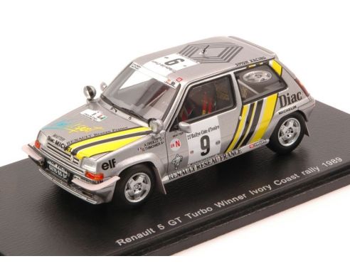 Spark Model S3859 RENAULT 5 GT TURBO N.9 WINNER IVORY COAST 1989 A.OREILLE-THIMONIER 1:43 Modellino