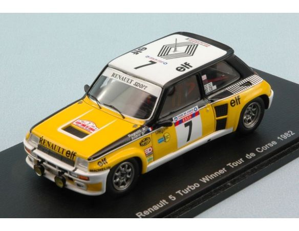Spark Model S3862 RENAULT 5 TURBO N.7 WINNER TOUR DE CORSE 1982 J.RAGNOTTI-J.M.ANDRIE 1:43 Modellino
