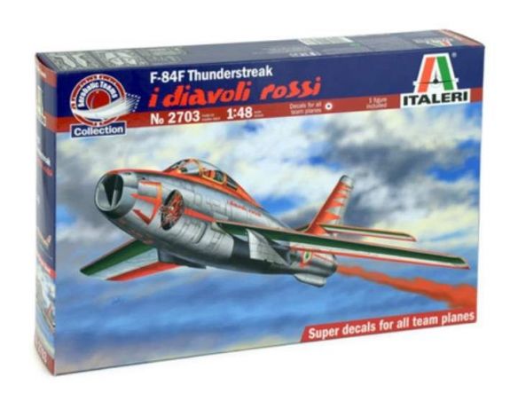 Italeri IT2703 F84F THUNDERSTREAK DIAVOLI ROSSI KIT 1:48 Modellino