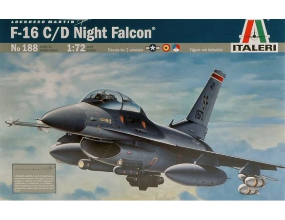 Italeri IT0188 F 16 NIGHT FALCON KIT 1:72 Modellino