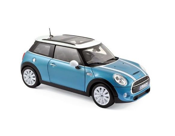 Norev NV183111 MINI COOPER S 2015 ELECTRIC BLUE METALLIC & WHITE 1:18 Modellino