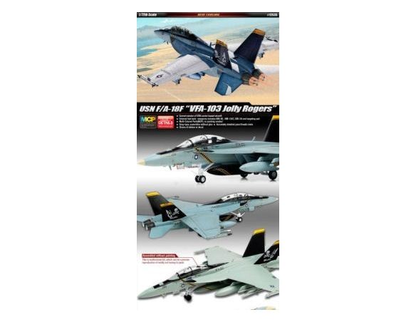 ACADEMY ACD12535 F/A-18F USN VF-103 JOLLY ROGERS KIT 1:72 Modellino