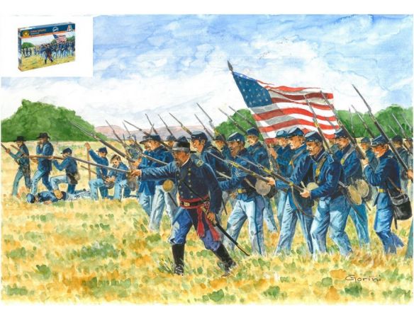 Italeri IT6177 UNION INFANTRY AMERICAN CIVIL WAR KIT 1:72 Modellino