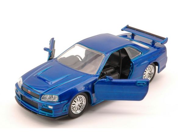 Jada JADA97185 NISSAN SKYLINE GT-R (R-34) FAST & FURIOUS METALLIC BLUE 1:32 Modellino