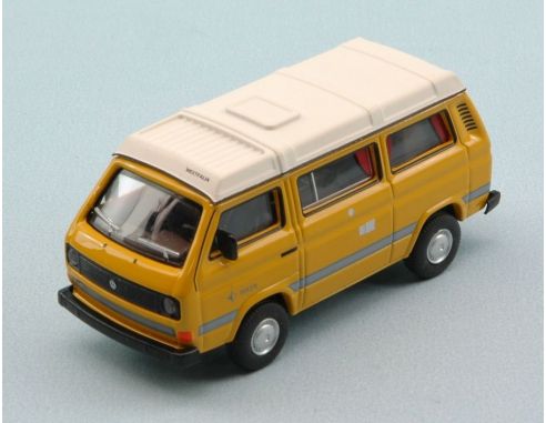 Schuco SH20138 VW T3 CAMPER YELLOW W/WHITE ROOF 1:64 Modellino