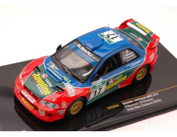 Ixo model RAC228 SUBARU IMPREZA WRC N.17 NEW ZELAND 2000 BOURNE-VINCENT 1:43 Modellino