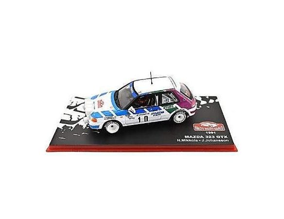 Abrex ABRMC011 MAZDA 323 GTX N.10 RETIRED MONTE CARLO 1991 H.MIKKOLA-S.JOHANSSON 1:43 Modellino