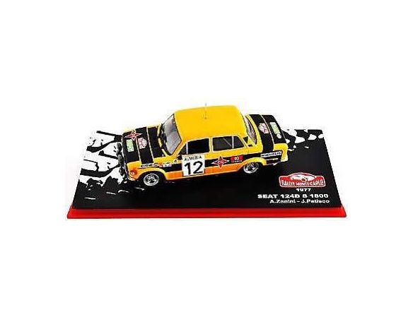 Abrex ABRMC014 SEAT 124D S 1800 N.12 3rd MONTE CARLO 1977 A.ZANINI-J.J.PETISCO 1:43 Modellino