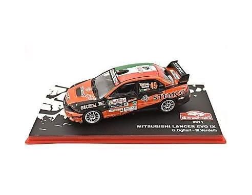 Abrex ABRMC041 MITSUBISHI EVO IX N.49 24th MONTE CARLO 2011 OGLIARI-VERDELLI 1:43 Modellino