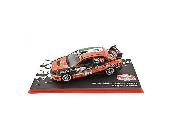 Abrex ABRMC041 MITSUBISHI EVO IX N.49 24th MONTE CARLO 2011 OGLIARI-VERDELLI 1:43 Modellino